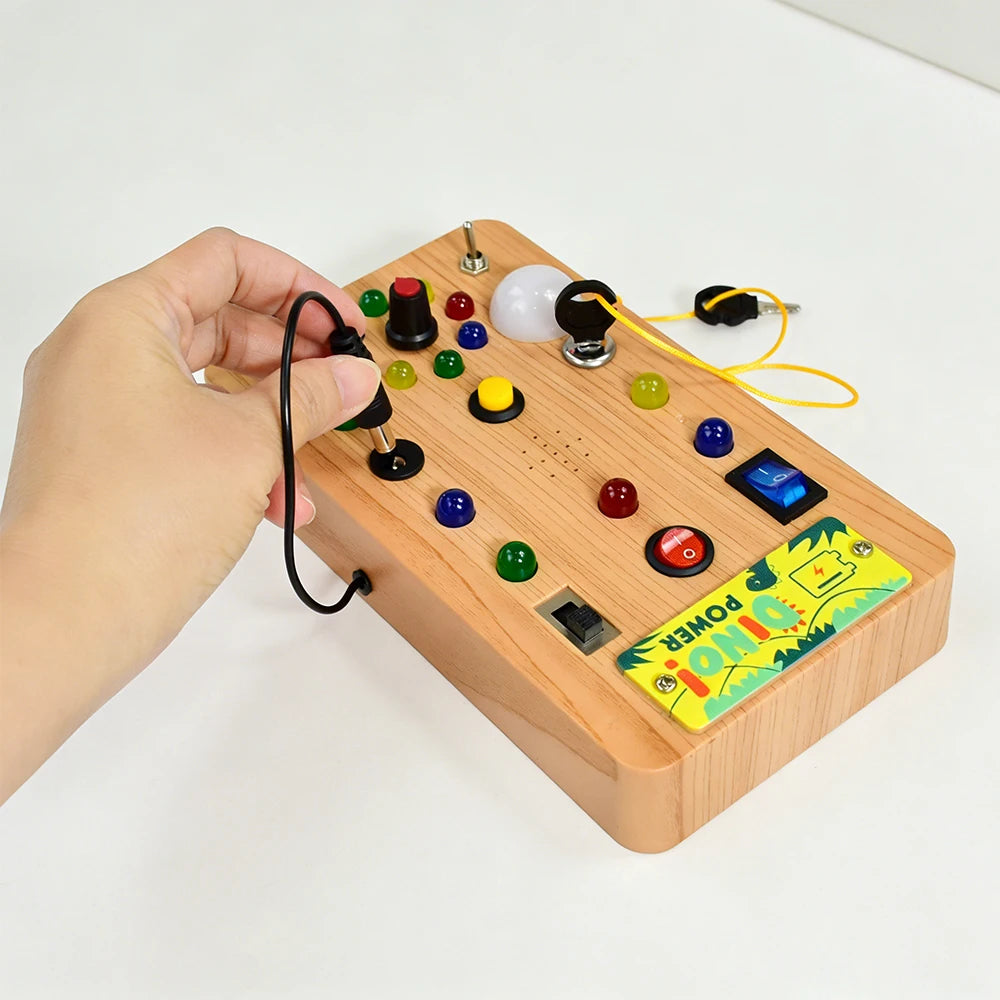 Montessori Busy Board – LED Switch & Fine Motor Skills Toy