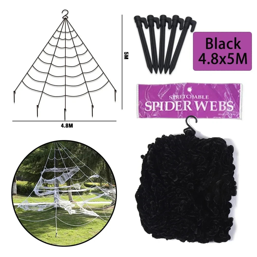 Giant Halloween Spider – Scary Spider Web Outdoor Decor