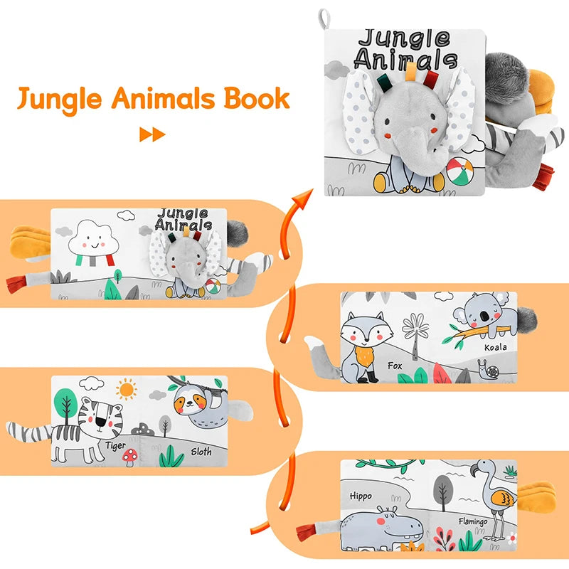Baby Sensory Book – Soft 3D Touch & Feel Cloth Learning Toy