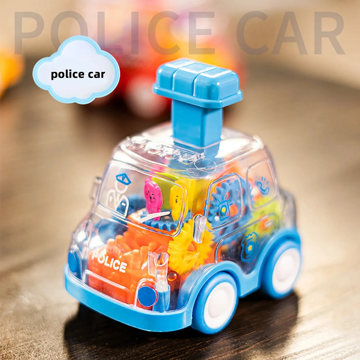 Transparent Gear Car Toy – Pull Back Inertia Car for Kids