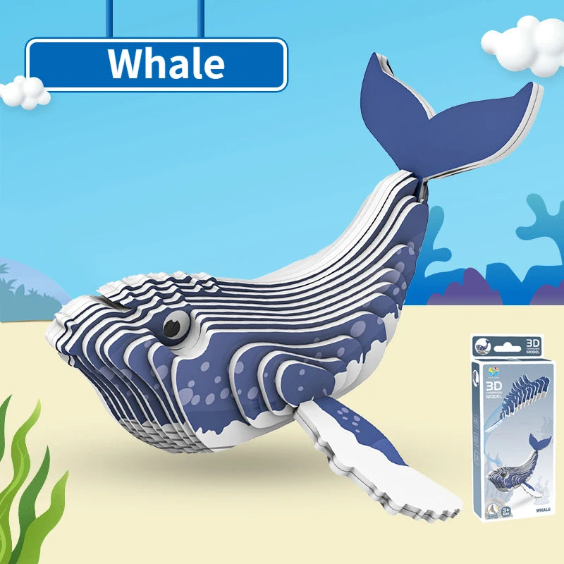 3D Dinosaur Puzzle Paper Animal Model Educational Toy