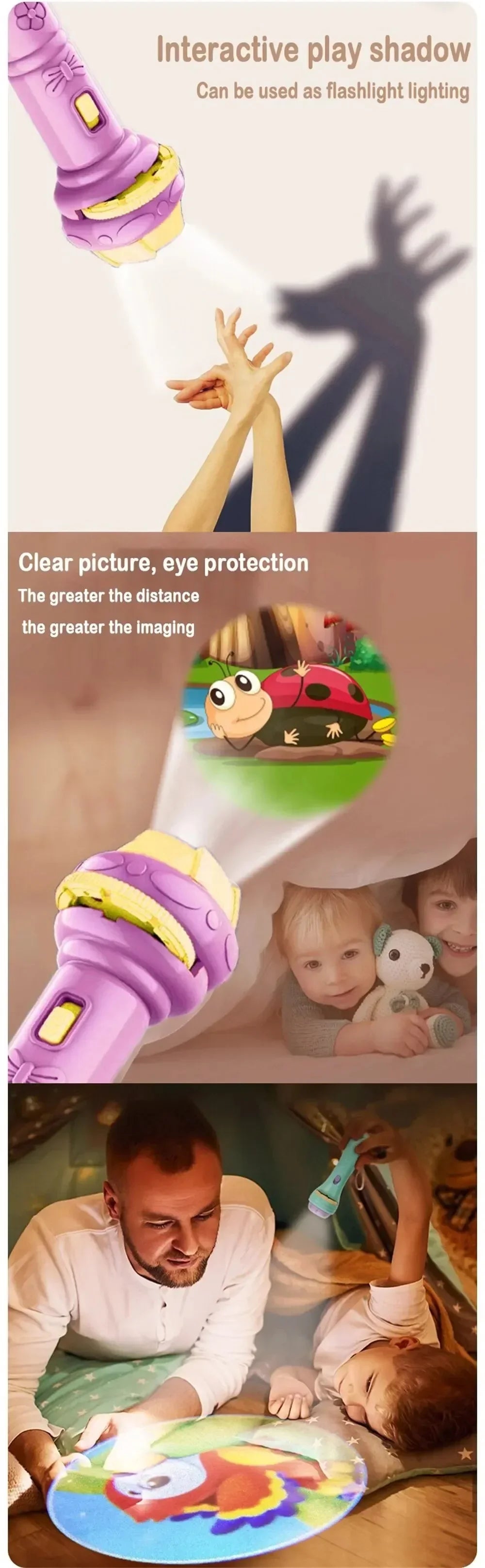 Kids Projector Flashlight – 80 Images Bedtime Story Toy