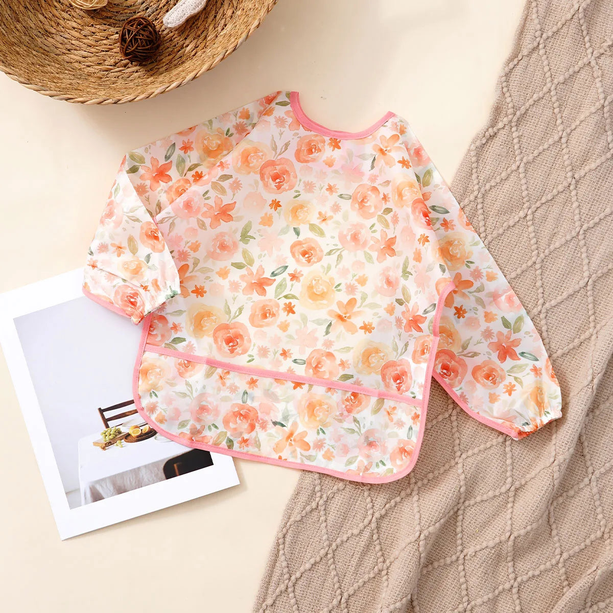 Long Sleeve Baby Bib – Waterproof Washable Feeding Bib for Toddlers