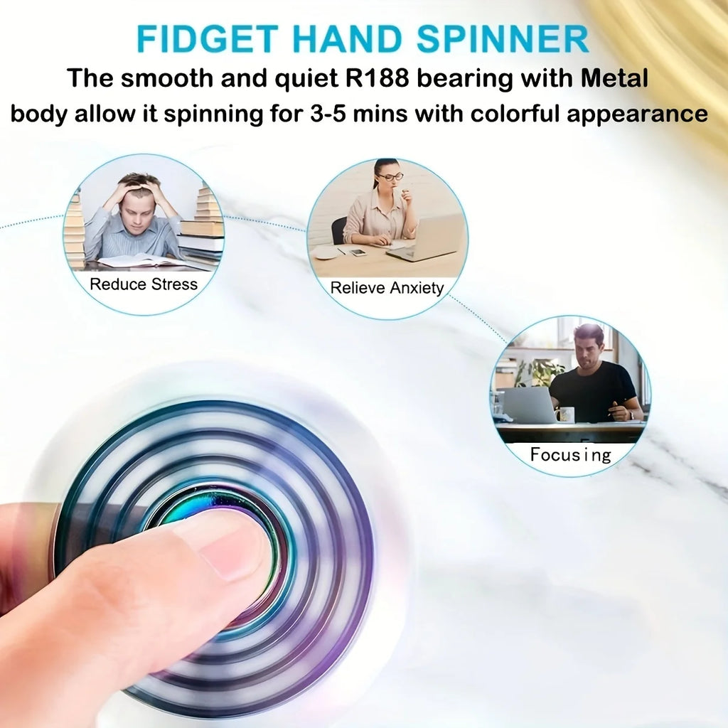 Metal Fidget Spinner – Colorful Hand Spinner with 8 Beads