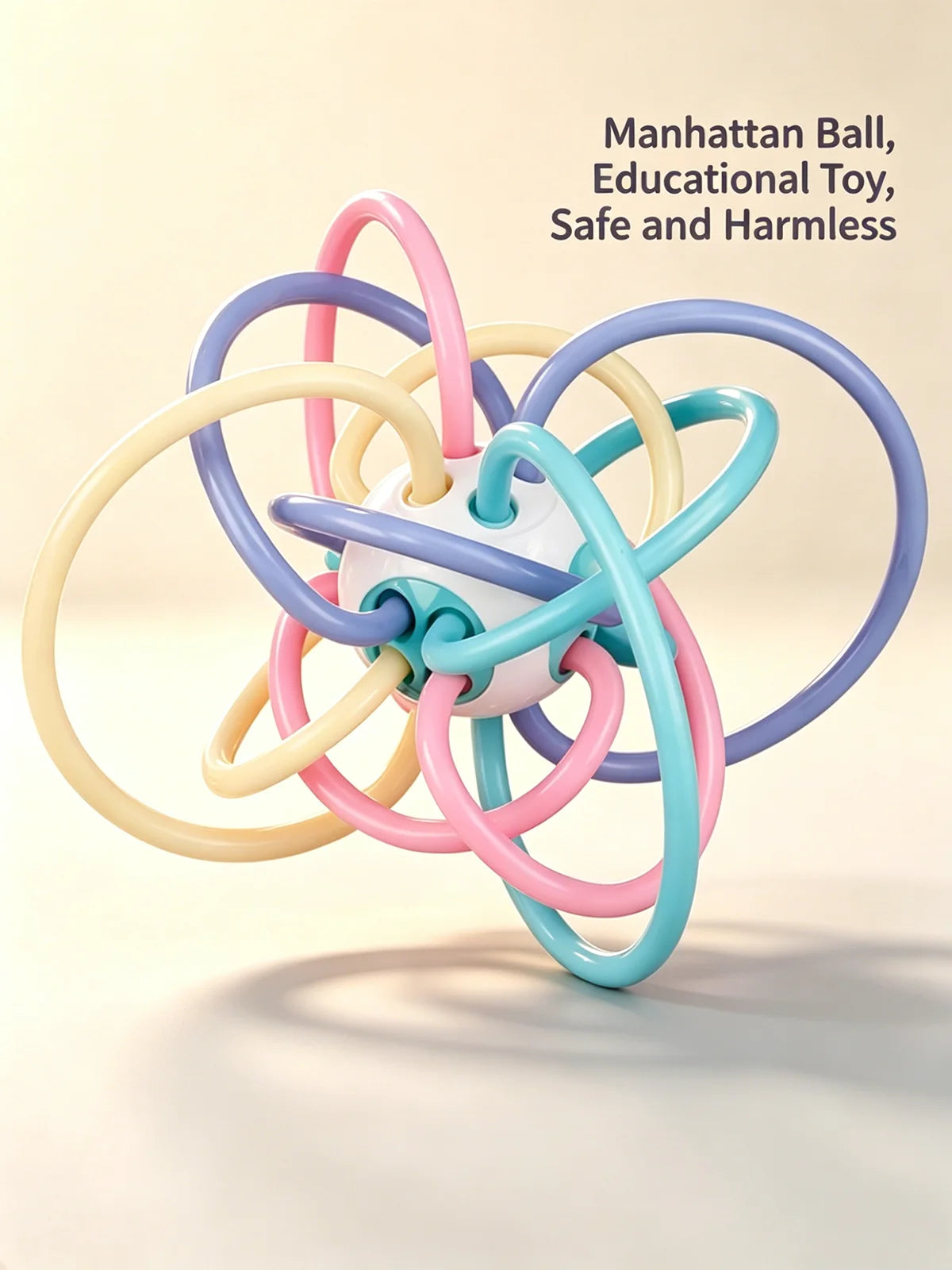 Baby Grasping Ball – Silicone Teether & Rattle Sensory Toy
