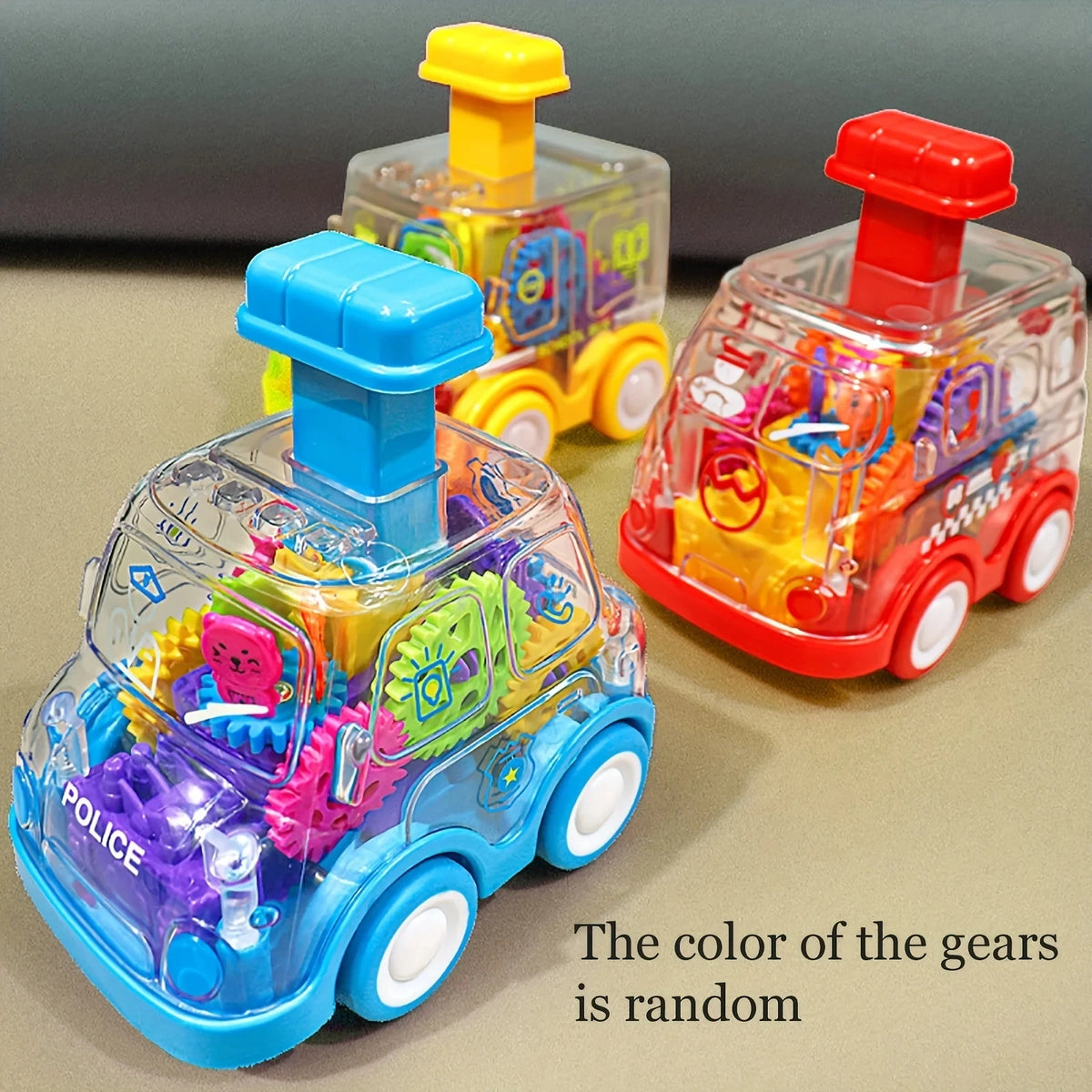 Transparent Gear Car Toy – Pull Back Inertia Car for Kids
