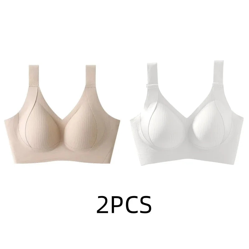 1/2PCS Women's Seamless Underwear, Thin Style, Large Breasts, Small Breasts, No Wires, Pull-up And Anti-sagging Large Size Bra