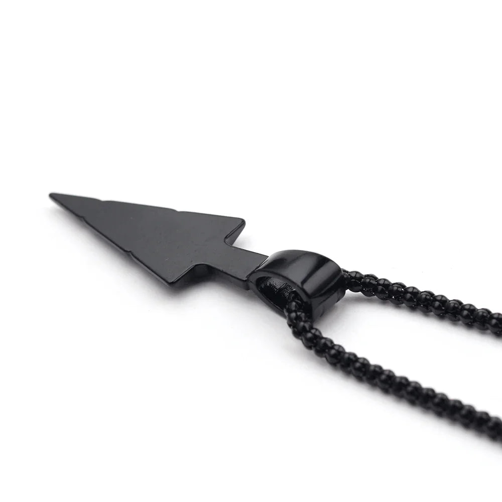 Long Pendant Necklace for Men Arrow Punk Rock Jewelry