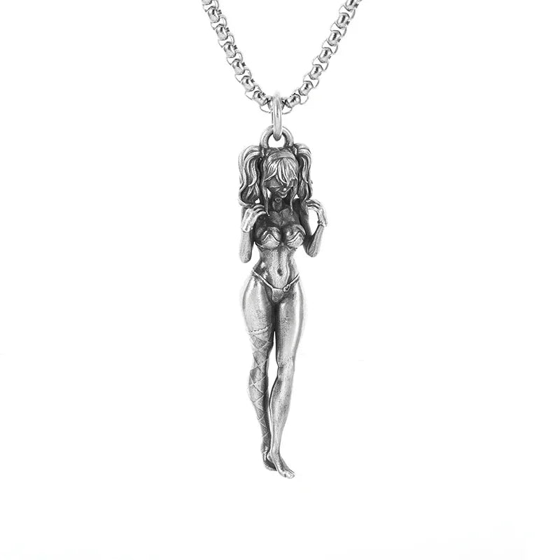 Gothic Scythe Necklace for Men Punk Halloween Pendant Jewelry