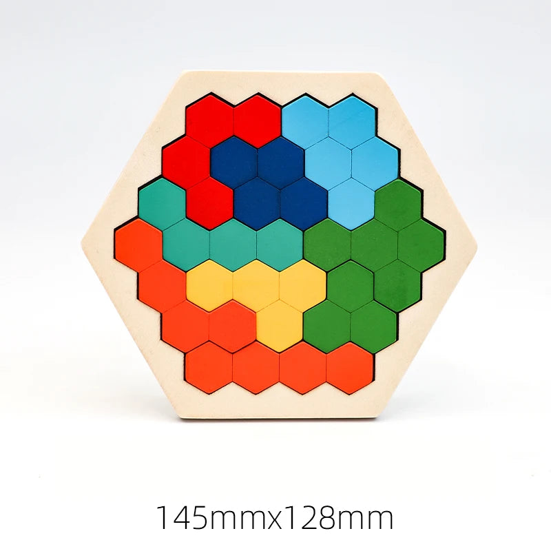 Wooden Tangram Puzzle – Colorful Geometric Brain Teaser
