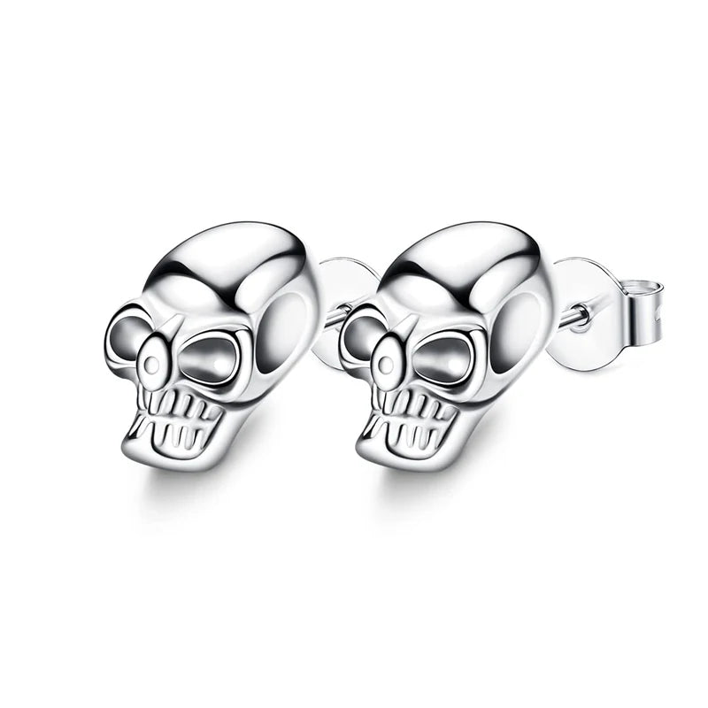 Design Stainless Steel Skull Drop Earrings For Women Men Fashion Gothic Street Hip Hop Ear Jewelry Pendant Cool Stud Earrings