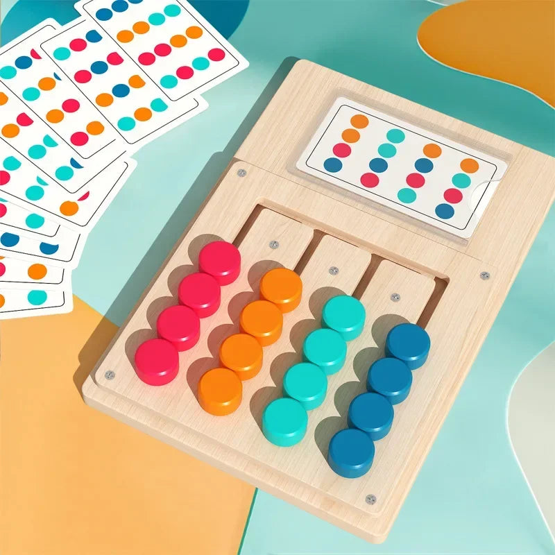 Wooden Color Sorting Game Montessori Shape Matching Toy for Kids