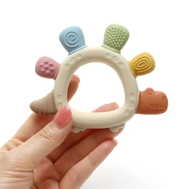 Baby Dinosaur Teething Toy – BPA-Free Silicone Infant Teether