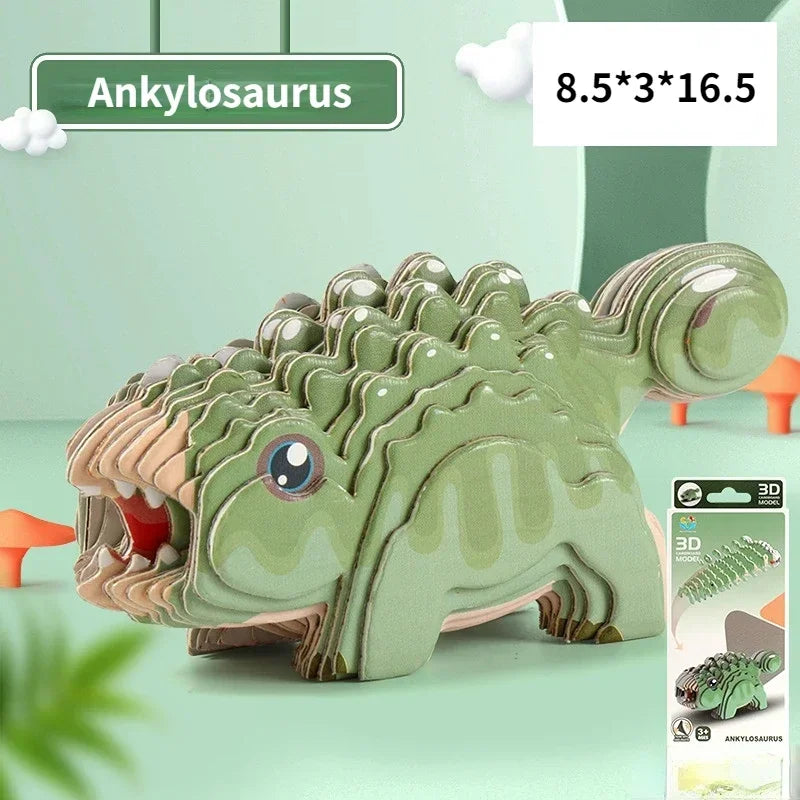 3D Dinosaur Puzzle Paper Animal Model Educational Toy