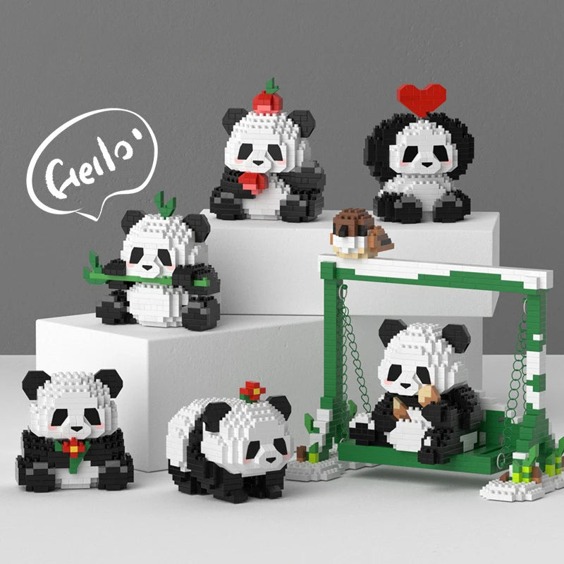 Panda Building Blocks DIY Educational Animal Building Set