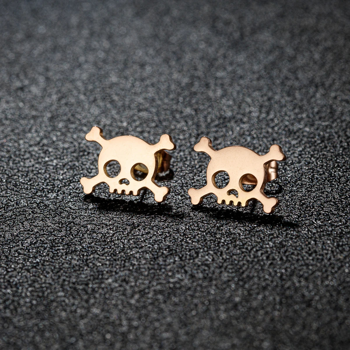 1Pair Hollow Mini Skull Earrings for Men Stainless Steel Ear Studs Halloween Style New Fashion Birthday Party Jewelry Gifts