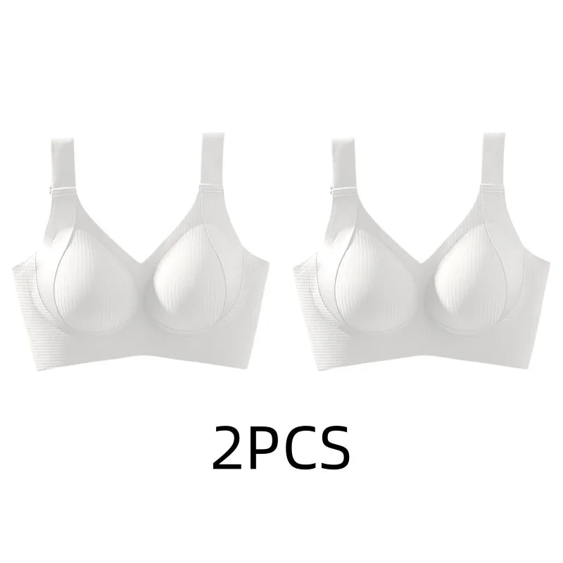 1/2PCS Women's Seamless Underwear, Thin Style, Large Breasts, Small Breasts, No Wires, Pull-up And Anti-sagging Large Size Bra