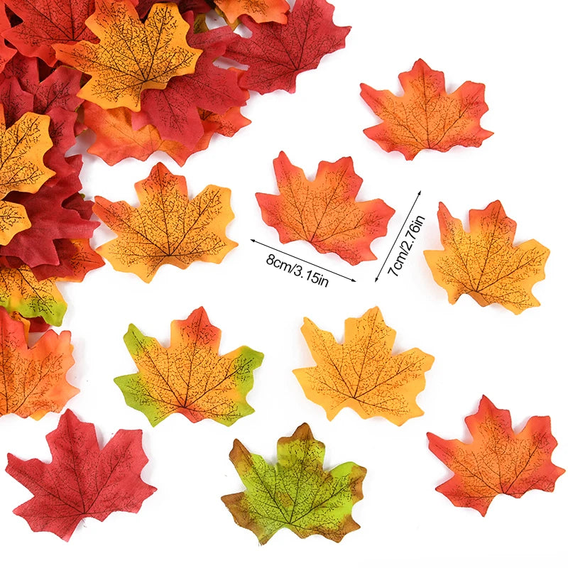 Artificial Maple Leaves Silk Fall Leaf Decorations for Home & Party