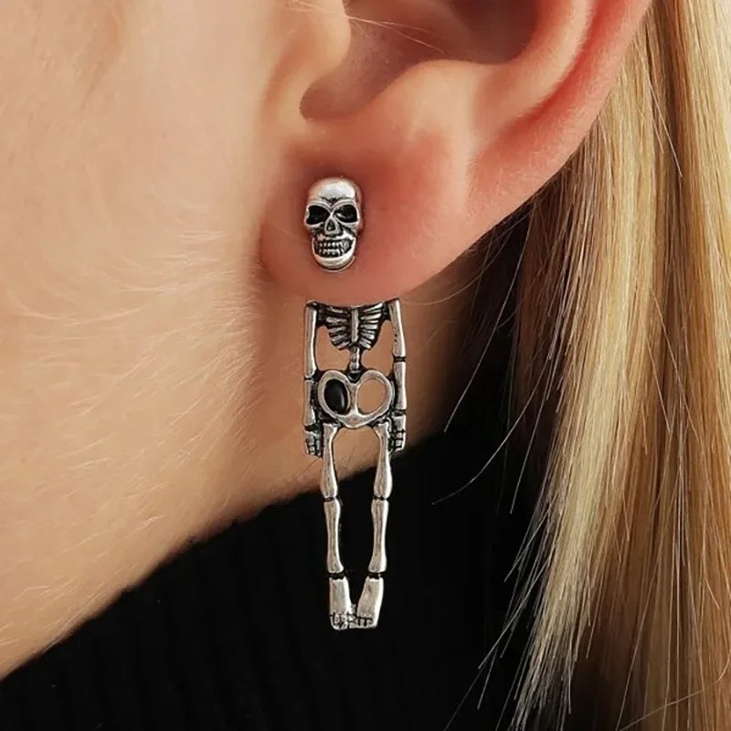 Halloween Skull Earrings Skeleton Dangle Punk Drop Jewelry