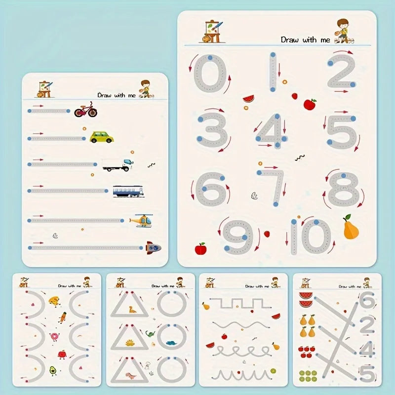 Reusable Tracing Workbook for Kids – Drawing & Writing Practice
