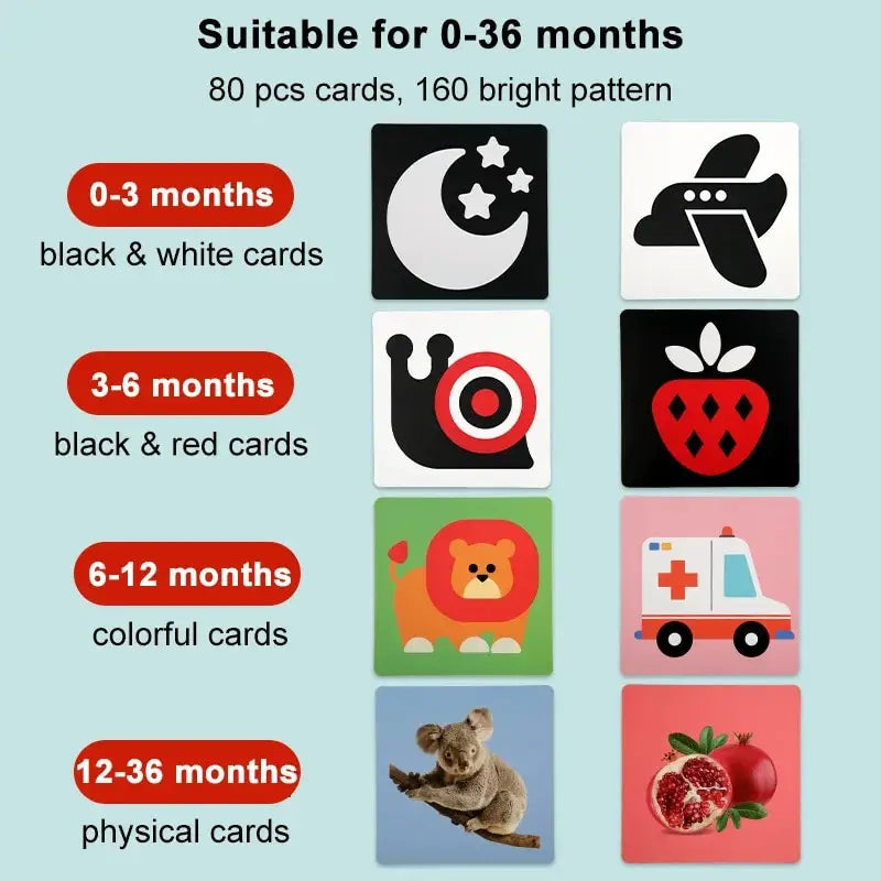 Baby High Contrast Flash Cards Visual Learning Cards