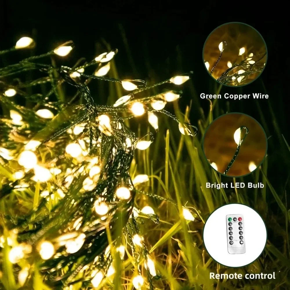 LED Firecracker String Lights – 30M–75M Remote Control Decor