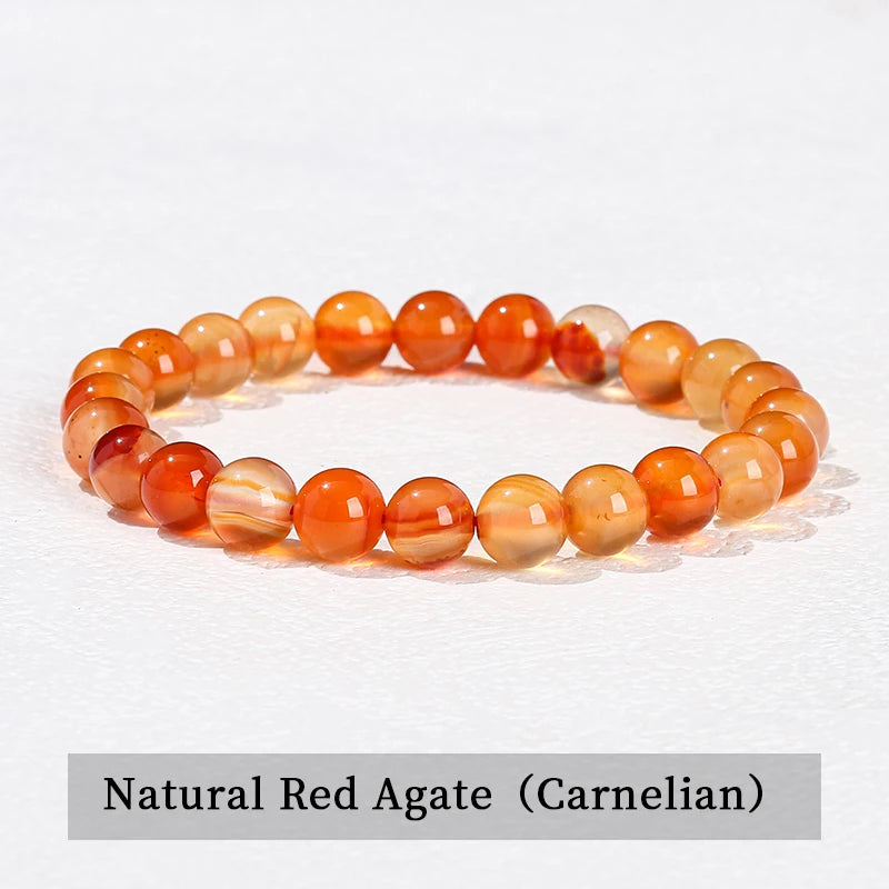 Natural Stone Bead Bracelet – Crystal & Agate Jewelry