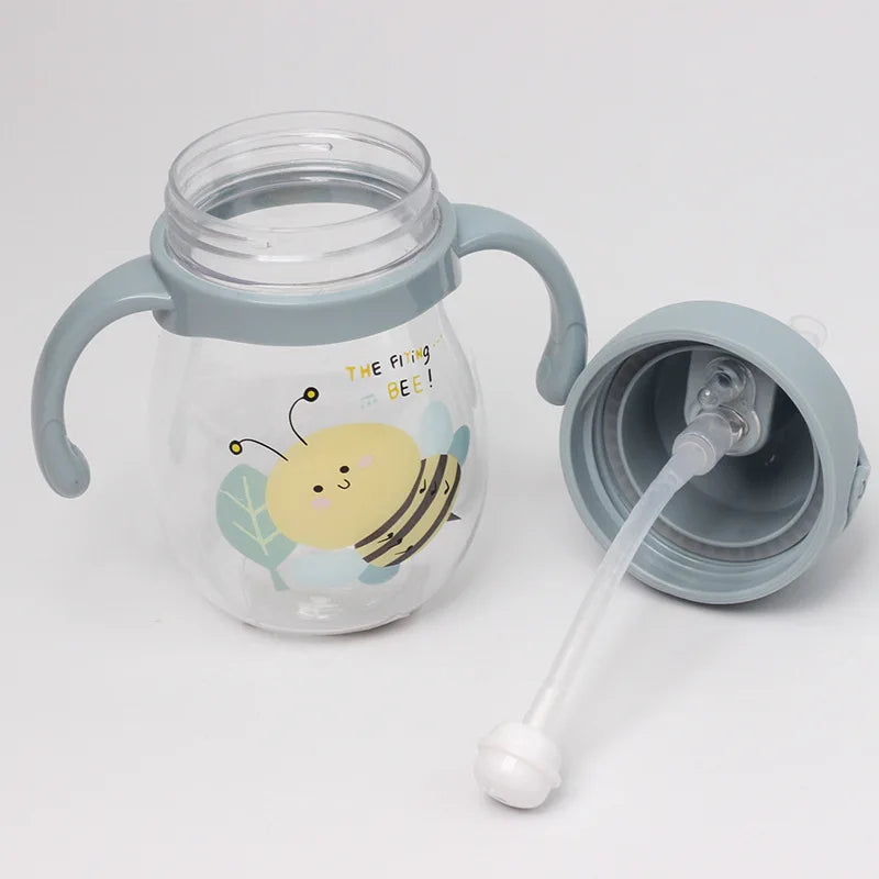 Baby Straw Cup – 350ml Infant Water Cup with Handle