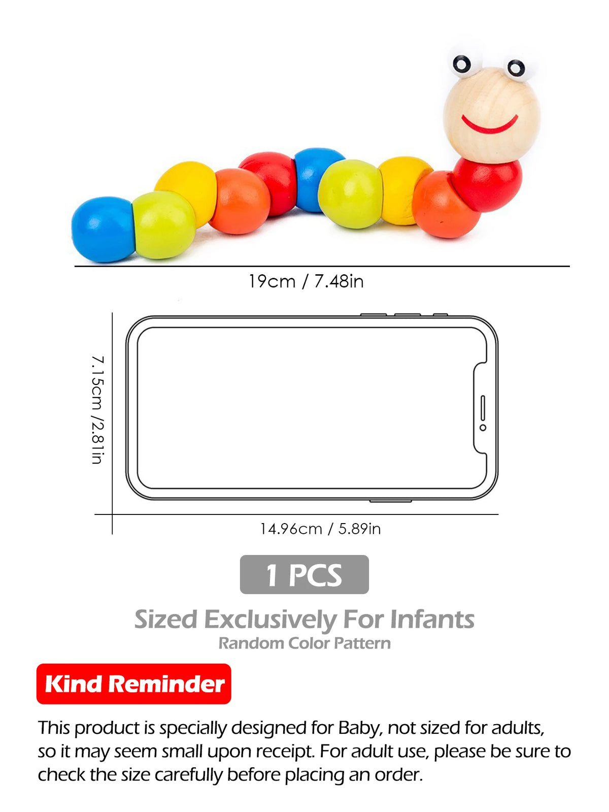 Wooden Bead Maze, Colorful Roller Coaster Toy for Preschool Kids