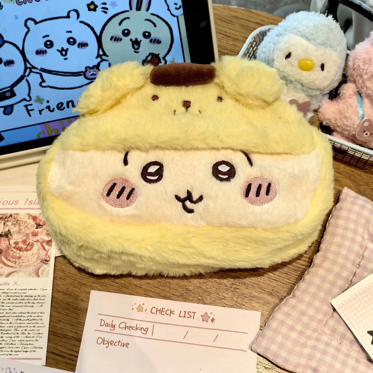 Anime Plush Pencil Case – Kawaii Large Capacity Stationery Case
