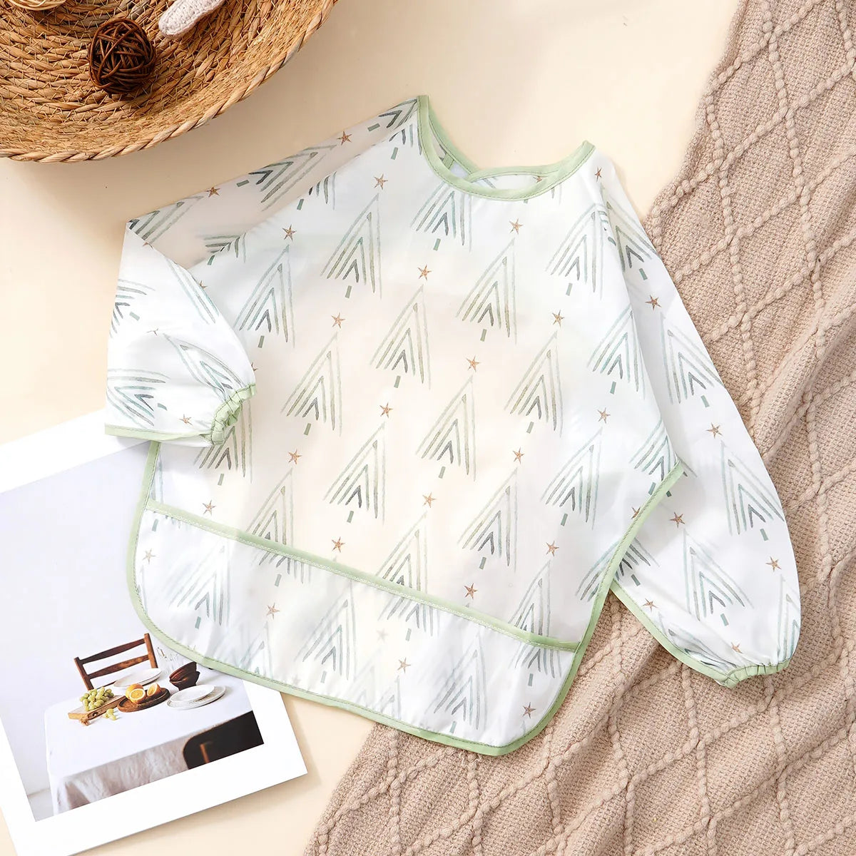 Long Sleeve Baby Bib – Waterproof Washable Feeding Bib for Toddlers