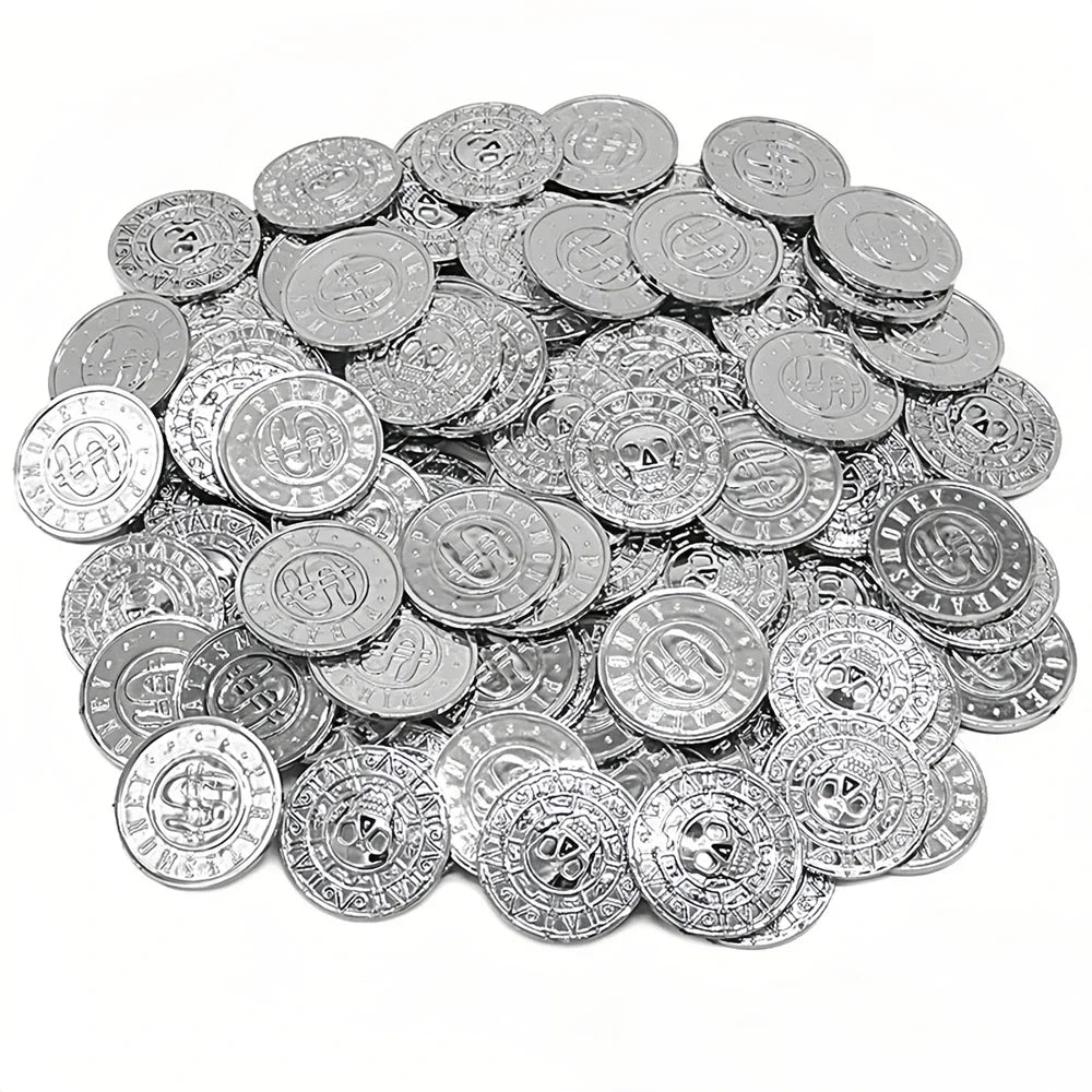 Pirate Treasure Coins, Plastic Fake Gold Coins for Party Favors