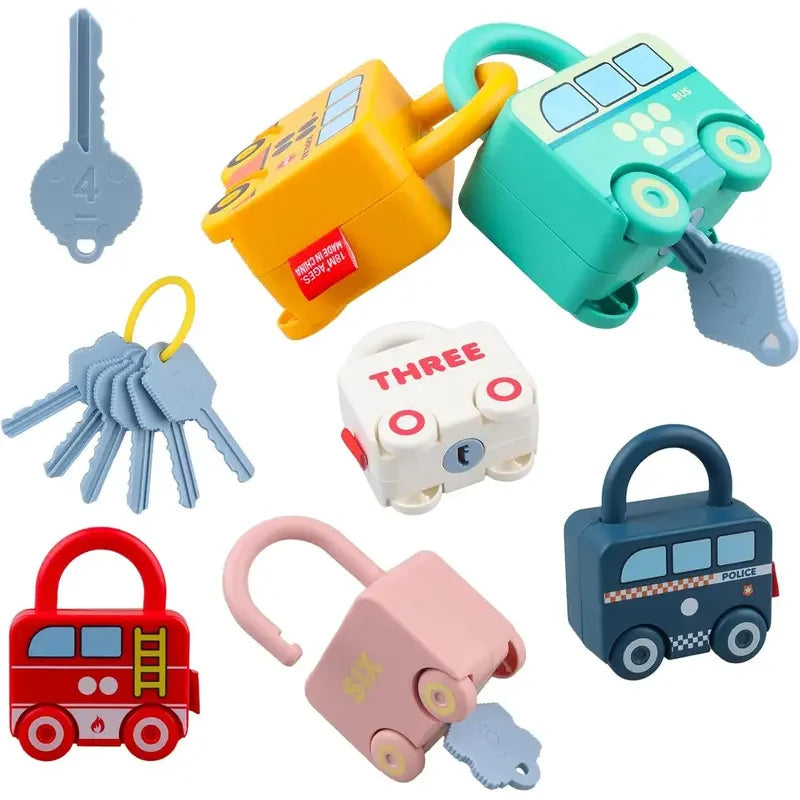 Educational Puzzle Toy Car Shaped Matching Lock Game for Kids