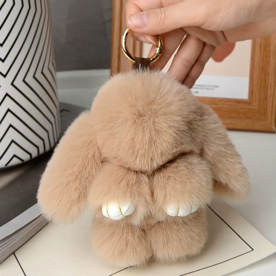Rabbit Fur Keychain