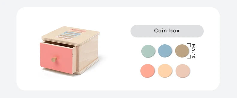 Wooden Shape Sorting Toy – Montessori Color Matching Activity Box