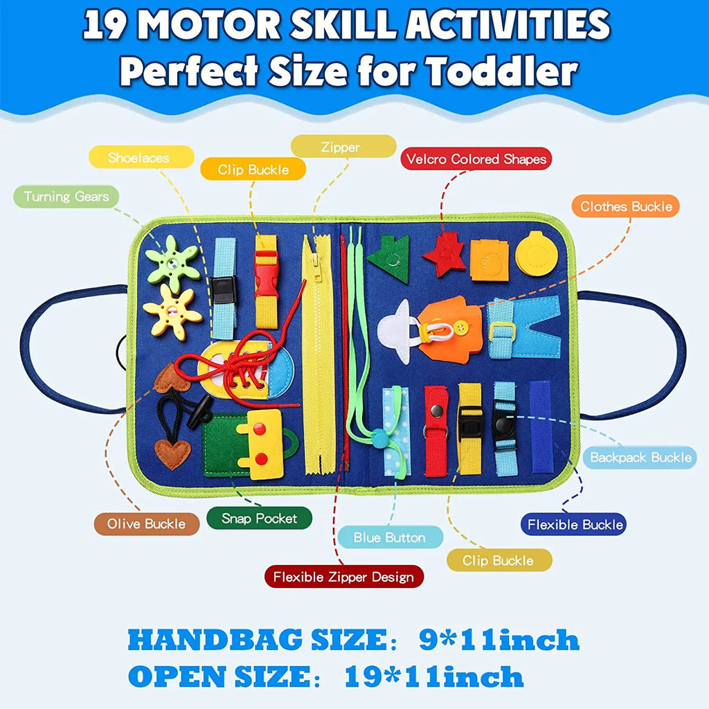 Montessori Busy Board – Toddler Sensory & Life Skills Learning Toy