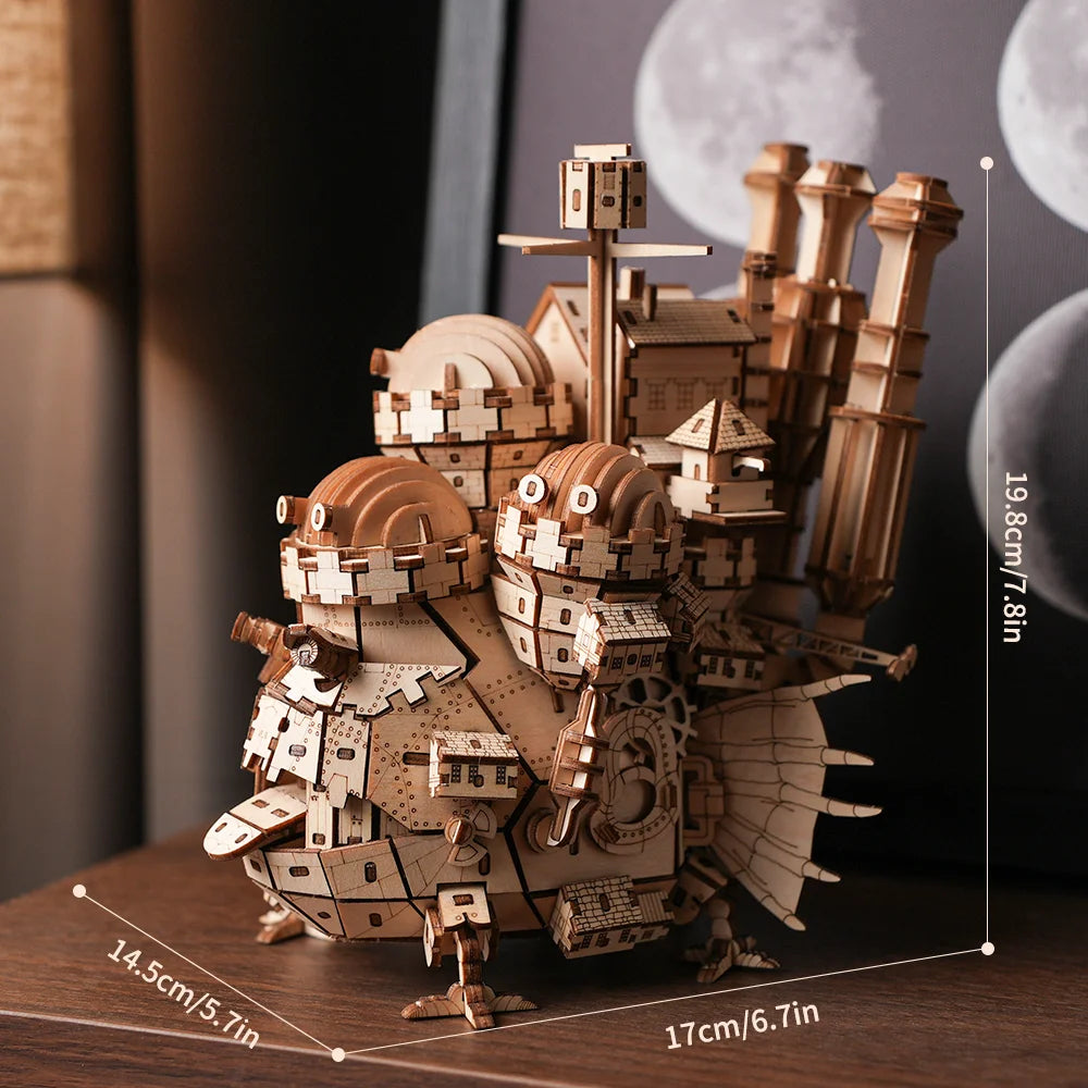 3D Wooden Puzzle Castle Model DIY Assembly Kit for Kids & Adults