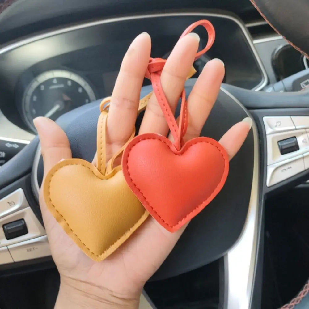 Heart Keychain PU Leather Car Keyring