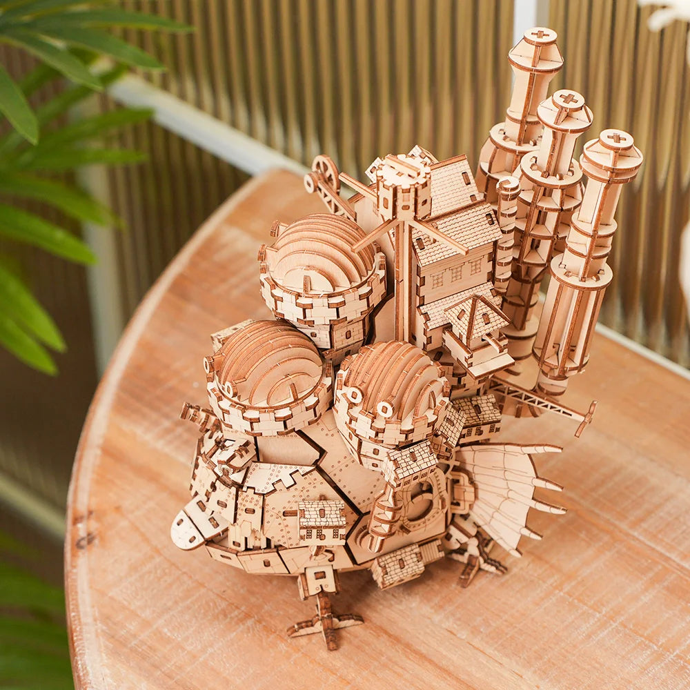 3D Wooden Puzzle Castle Model DIY Assembly Kit for Kids & Adults