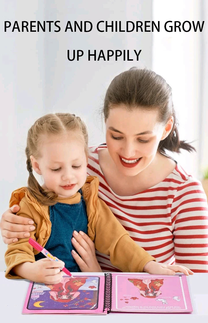 Reusable Water Coloring Book – Magic Drawing Book for Kids
