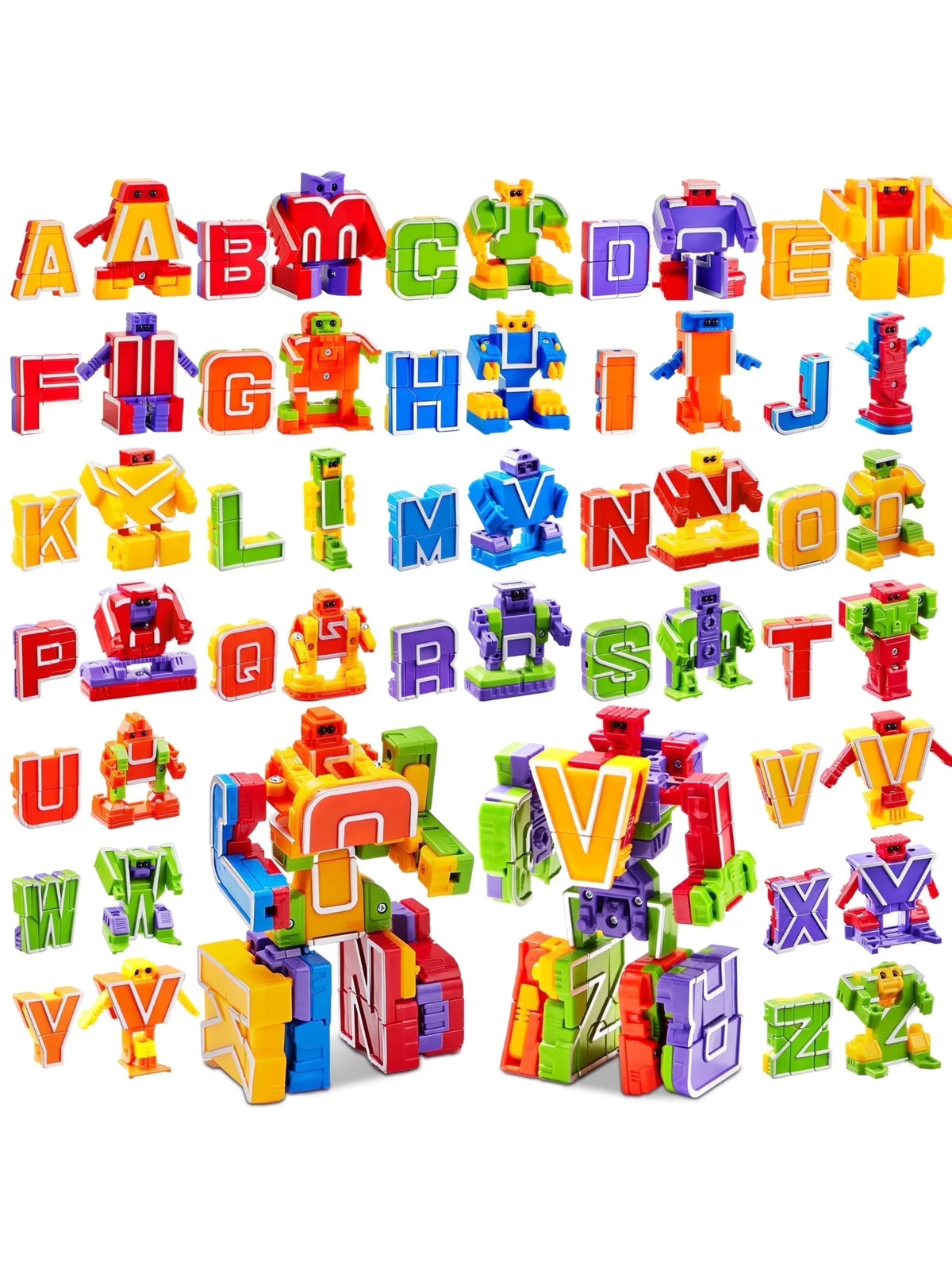 Alphabet Robot Toy 26-Piece ABC Transforming STEM Learning Set
