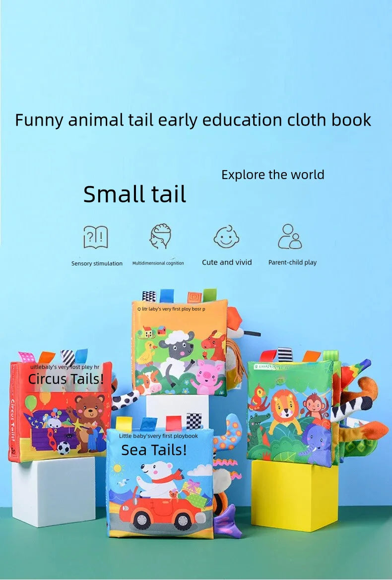 Baby Sensory Cloth Book Montessori Animal Activity Toy