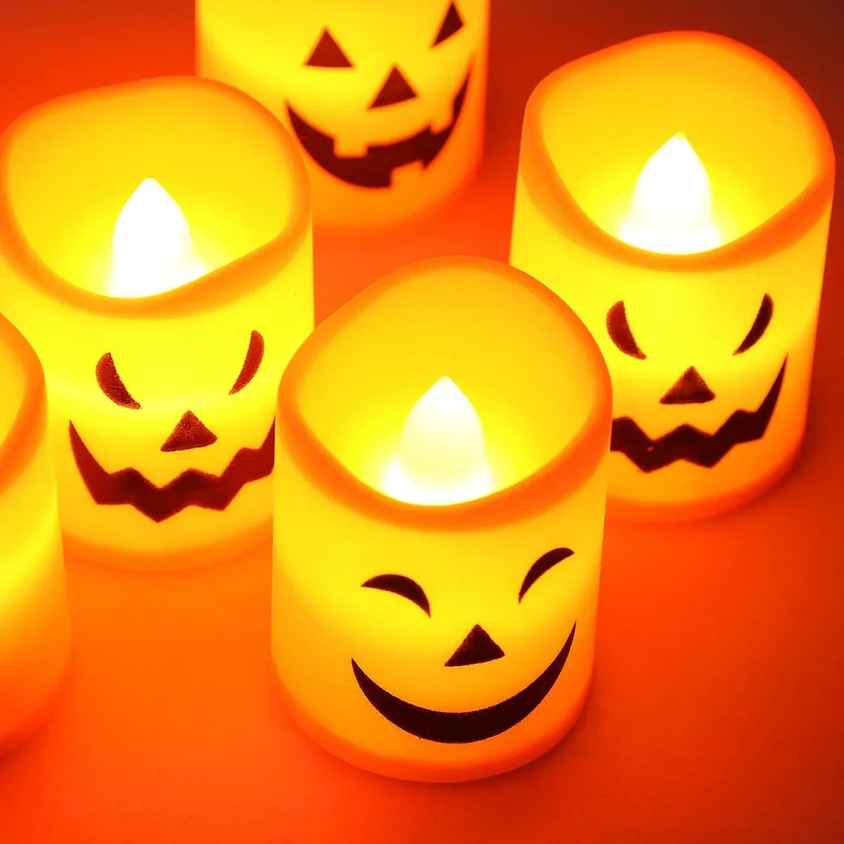 Halloween Flameless Candles – 6Pcs LED Pumpkin Skull Ghost Lights