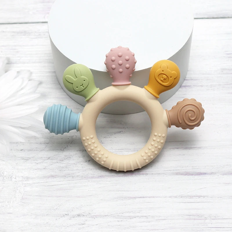 Silicone Baby Teether – Ring Sensory Chew Toy for Infants