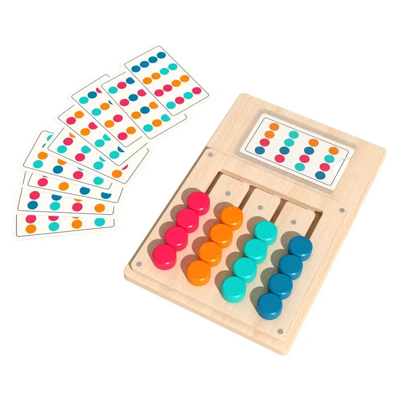 Wooden Color Sorting Game Montessori Shape Matching Toy for Kids