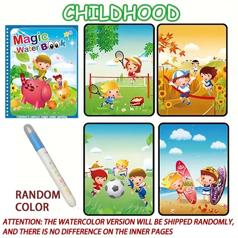 Reusable Water Coloring Book – Magic Drawing Book for Kids