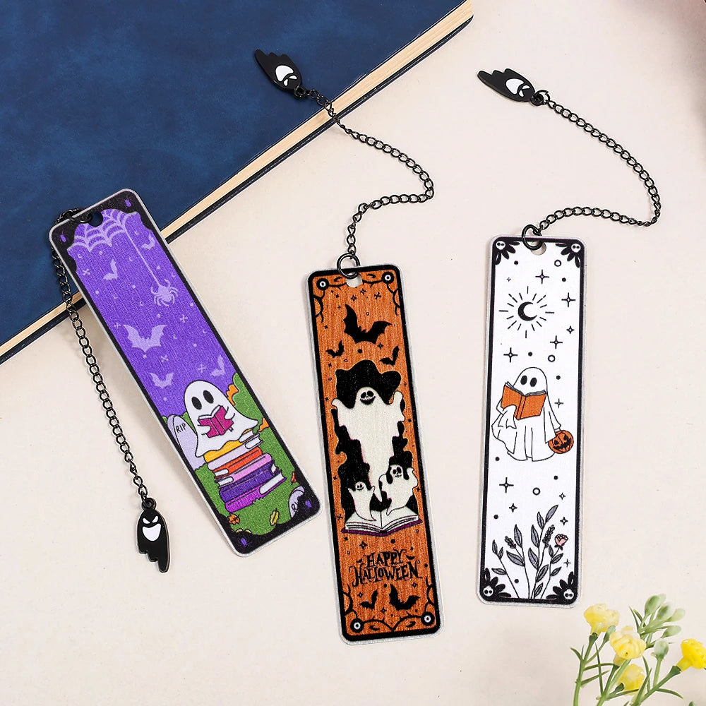 Halloween Ghost Bookmark – Stainless Steel Reading Accessory