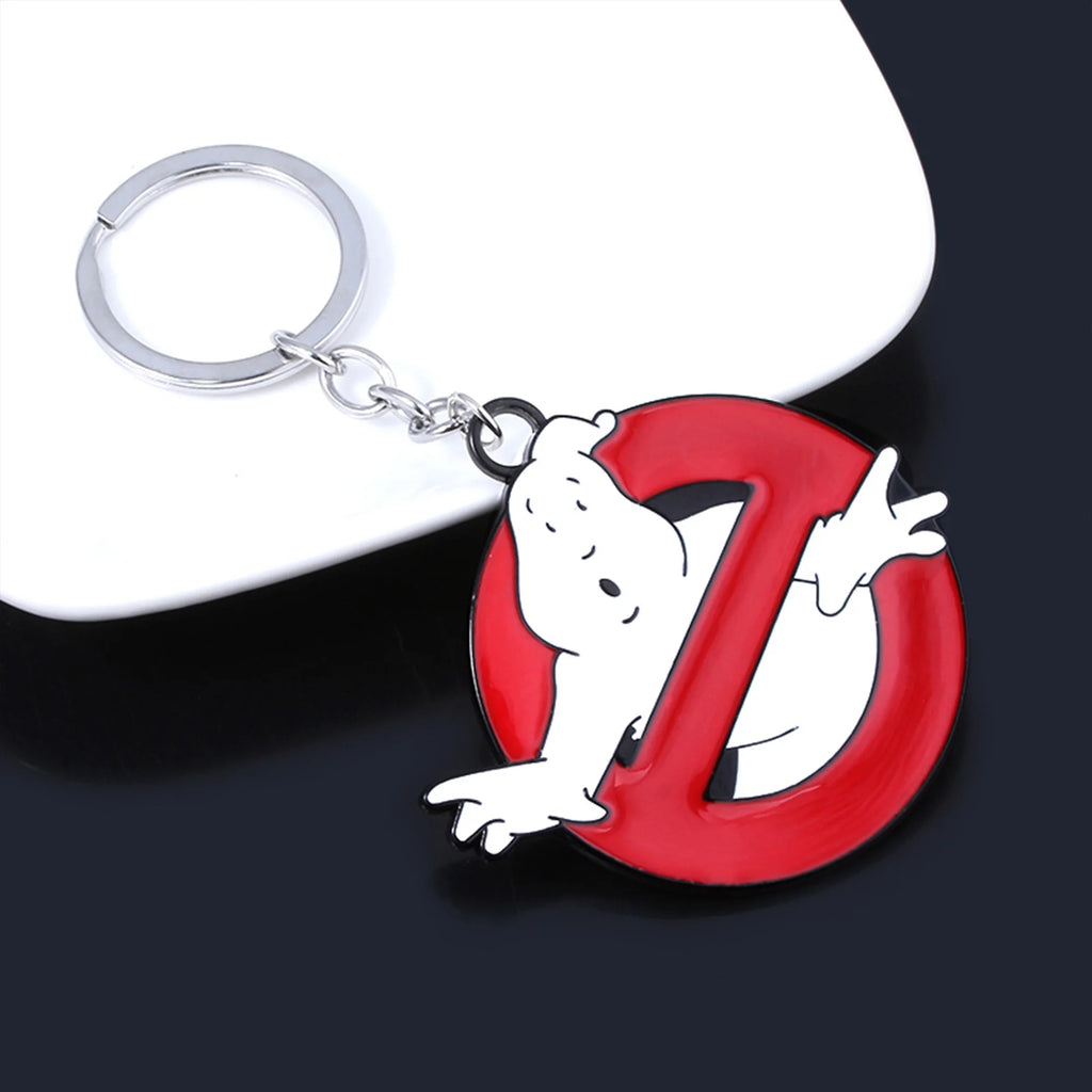 White Ghost Keychain – Halloween Metal Backpack Accessory