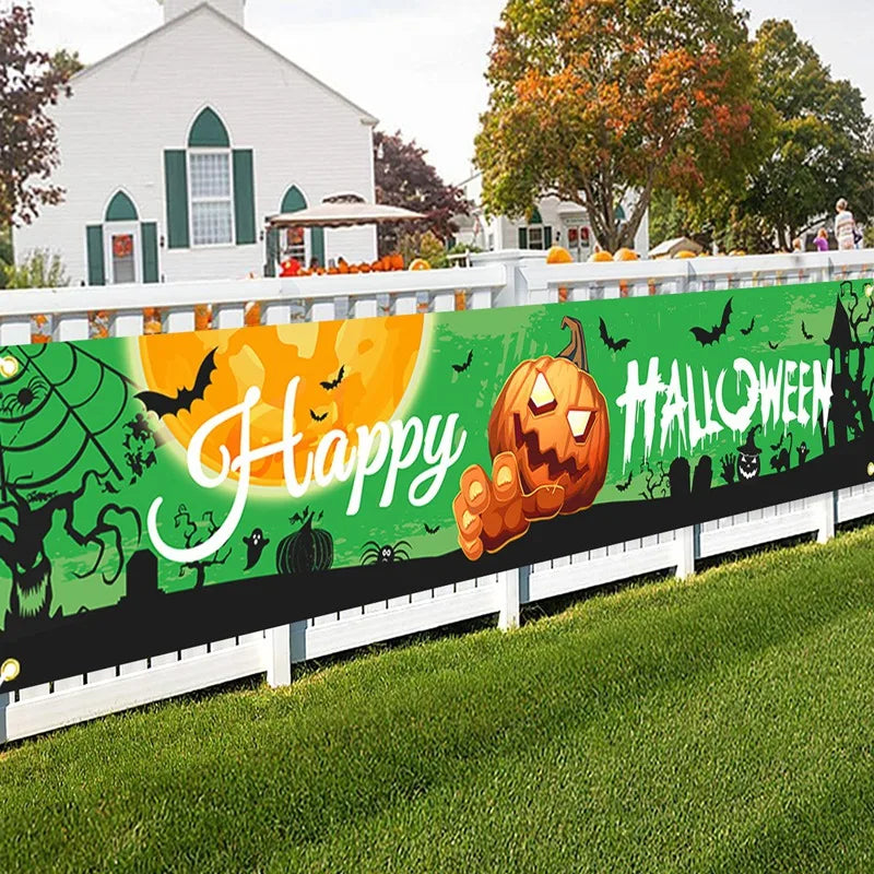 Halloween Pumpkin Banner – Ghost Party & Outdoor Decorations