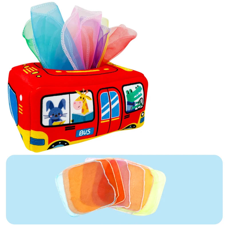 Baby Tissue Box Toy – Montessori Sensory Learning Toy for Infants
